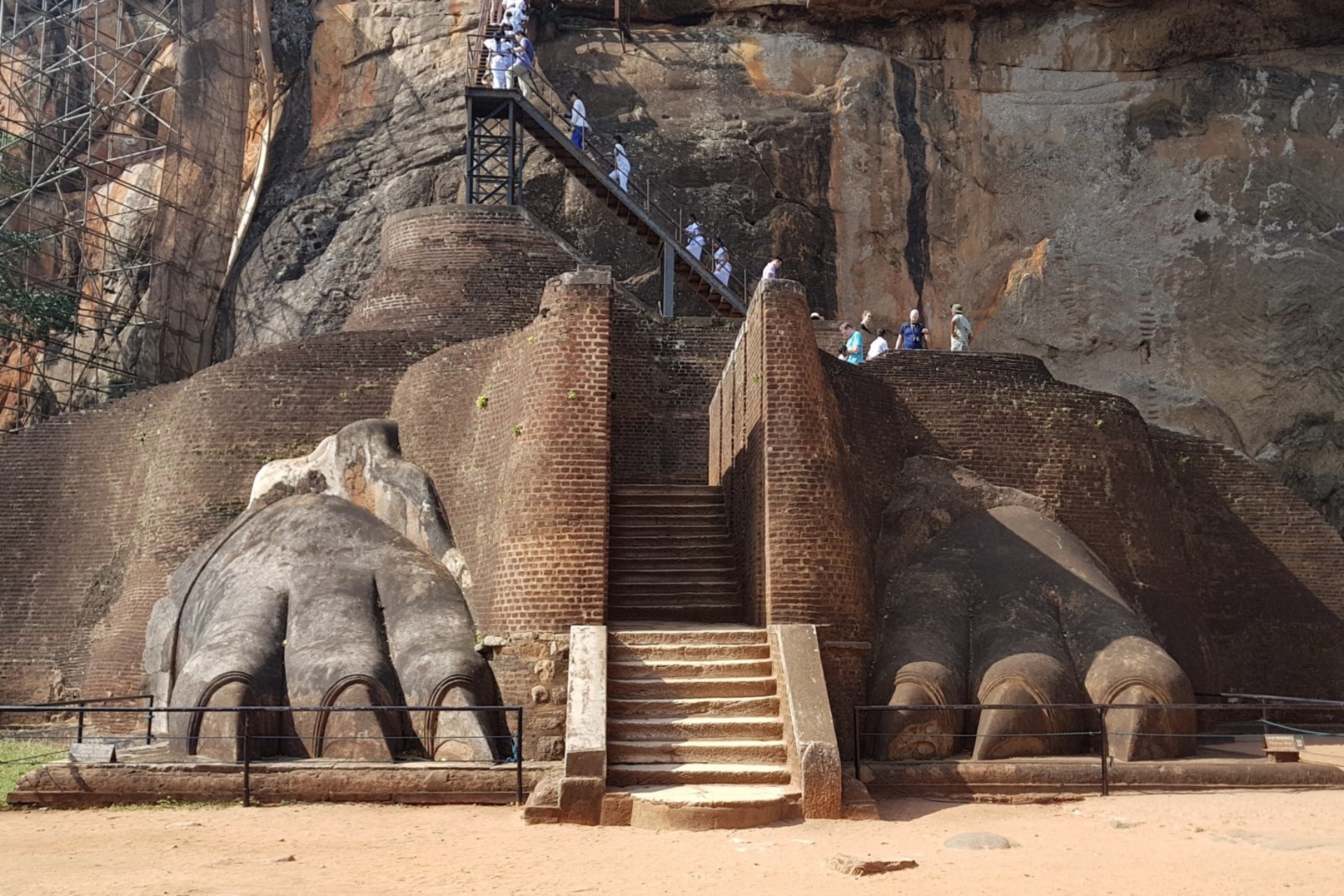 Sigiriya ancient frescoes mirror wall Lions Gate summit